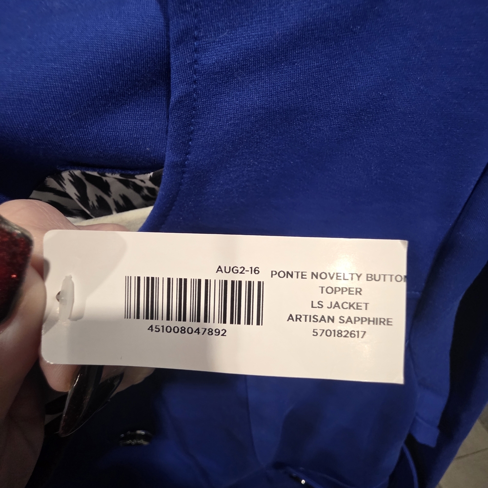 Chico's Royal Blue Trench Coat - Picture 9 of 9